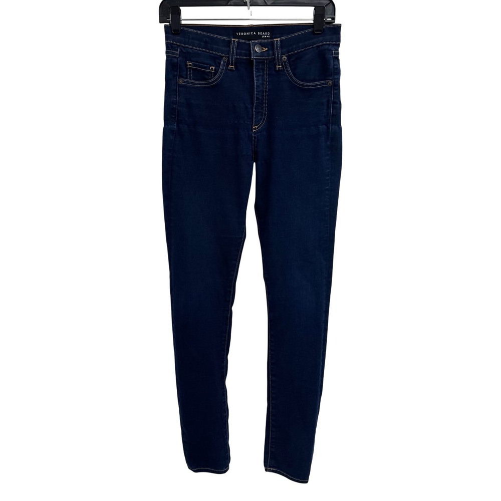 Veronica Beard Kate 10” Skinny Jeans Dark Wash Denim Size 27 stretch indie